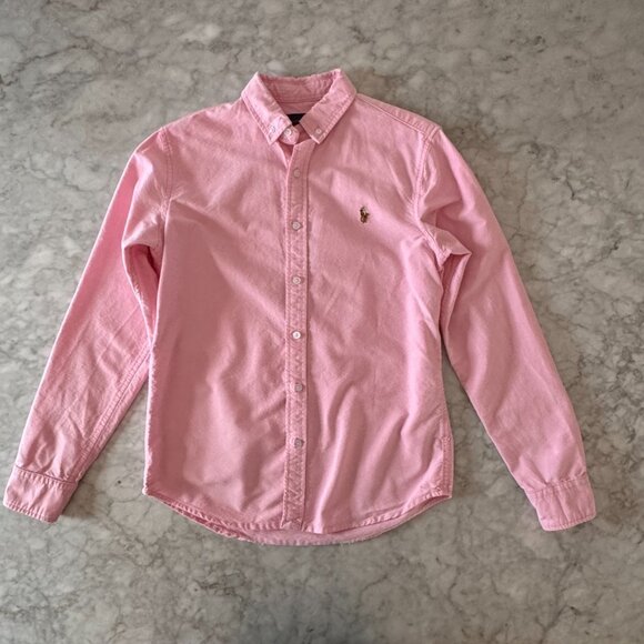 Ralph Lauren Womens Oxford Button Down Shirt Size Medium M Pink Preppy - Picture 4 of 12